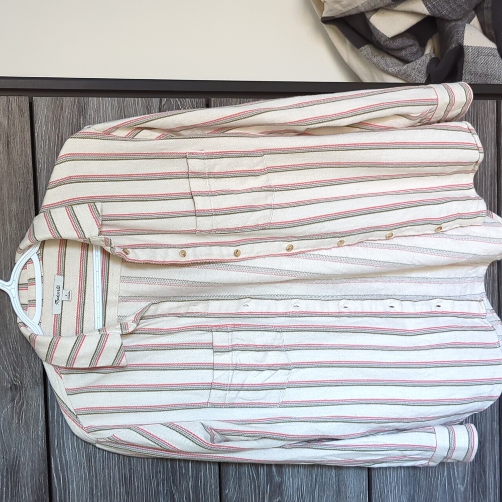 MADEWELL Sunday Flannel Oversized Button Down Shirt with Pockets